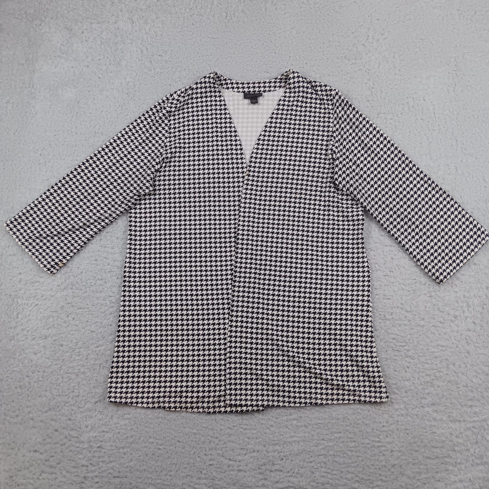 J. Jill Cardigan Wearever Woman M Petite Black White Houndstooth Stretch
